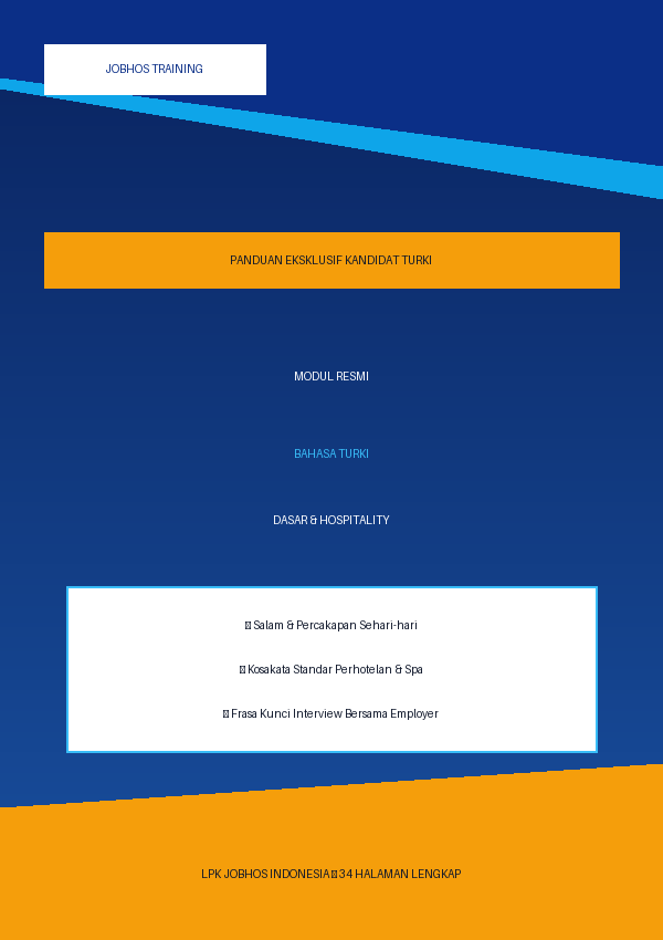Modul Resmi Bahasa Turki Dasar dan Hospitality