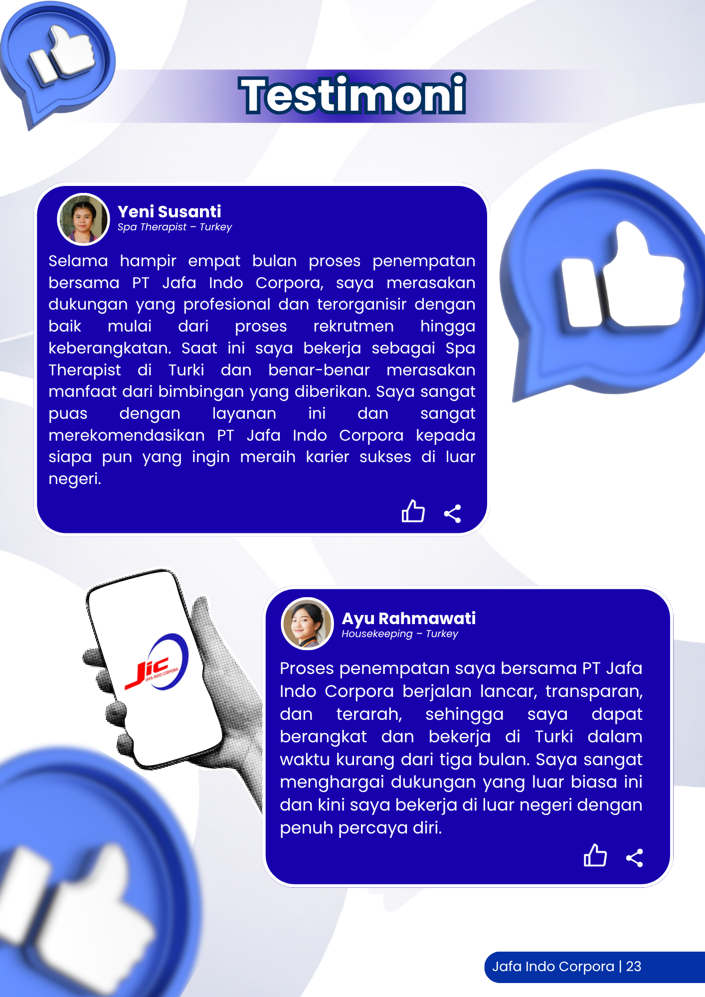 Testimoni Yeni Susanti Spa Therapist Turki dan Ayu Rahmawati Housekeeping Turki